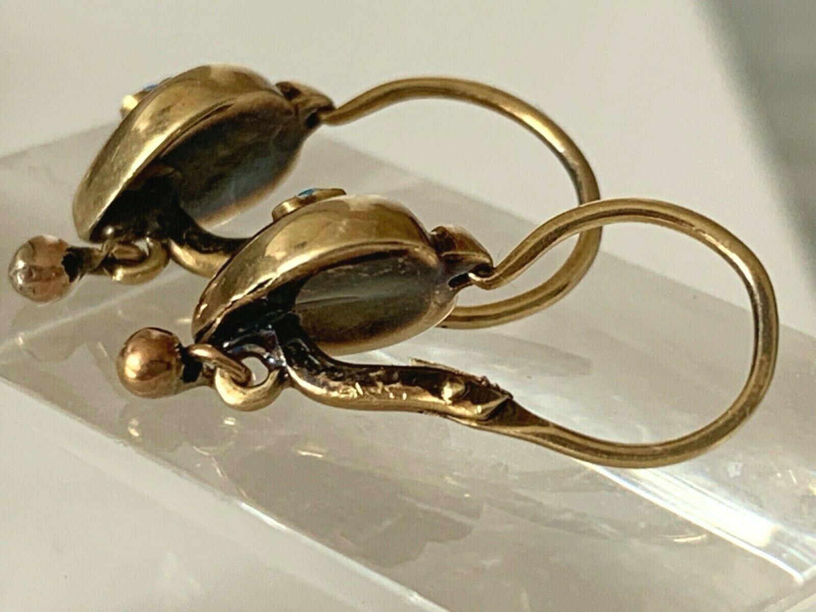 Women's or Men's 14ct 585 Gold Vintage European Earrings