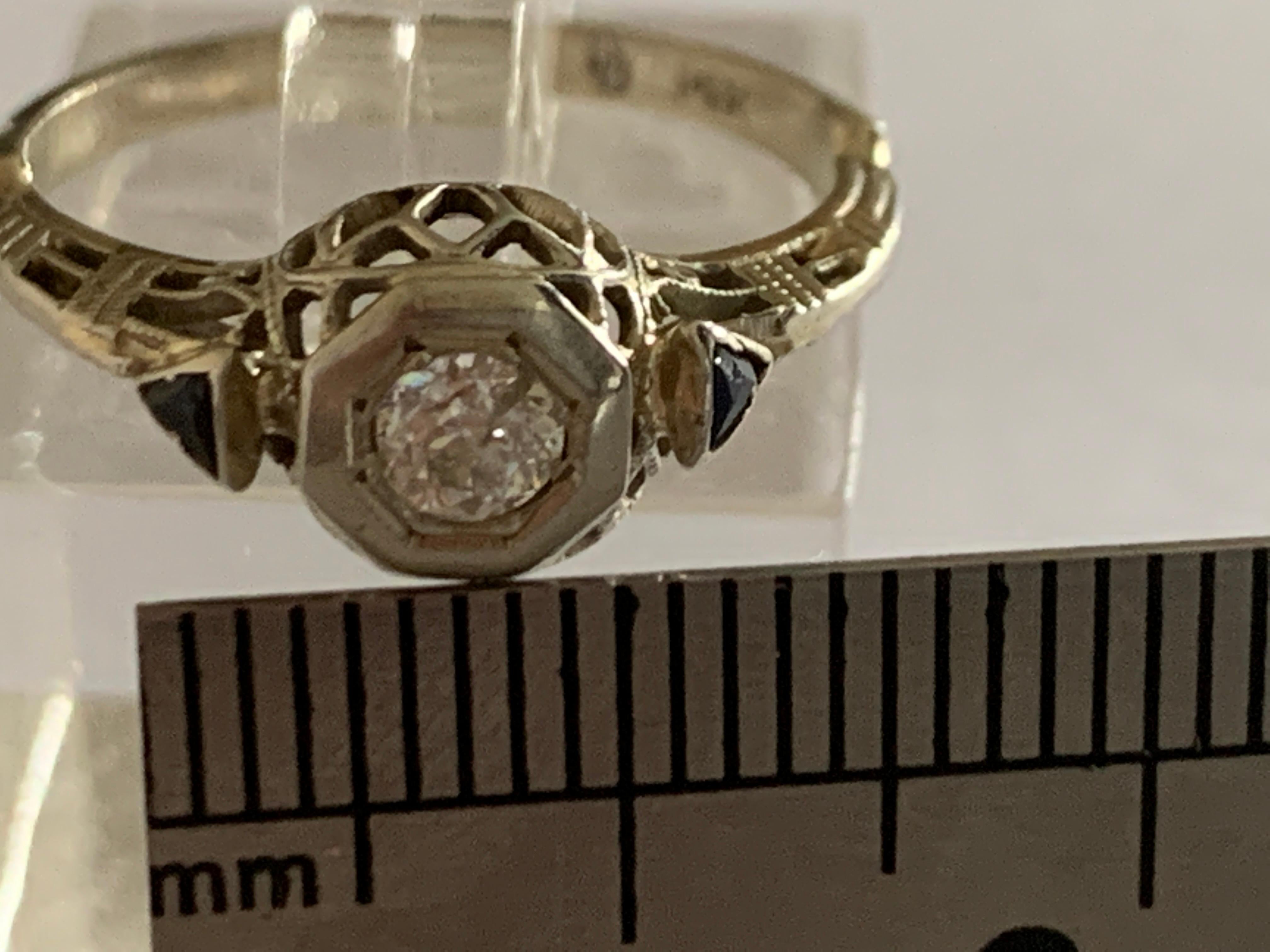 Women's 14ct 585 White Gold 0.25 Carat Diamond Ring For Sale