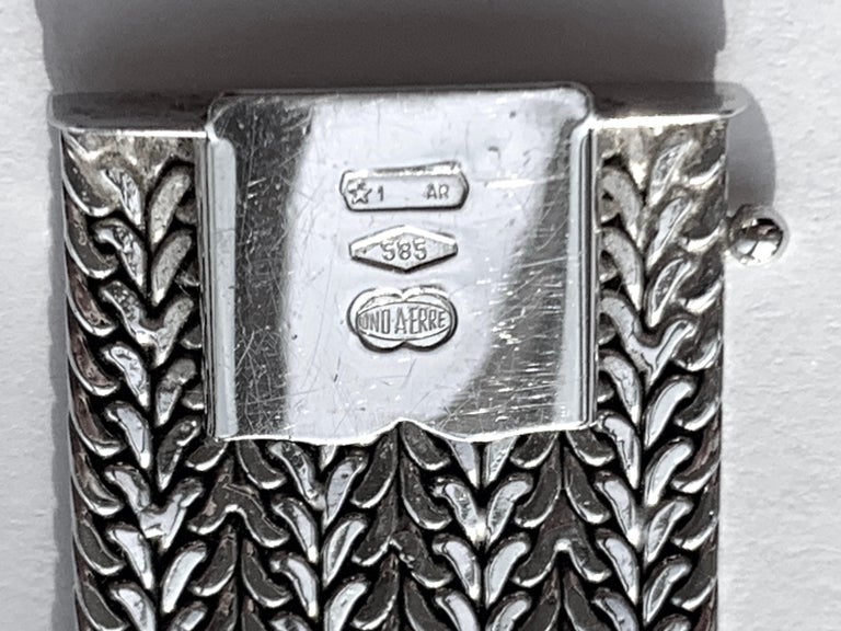14ct 585 White Gold Woven 7.5