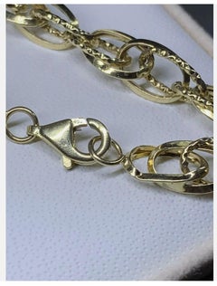 14ct Chunky Yellow Gold Curb Cuban Bracelet Solid Italy 4.0g 8 Inches