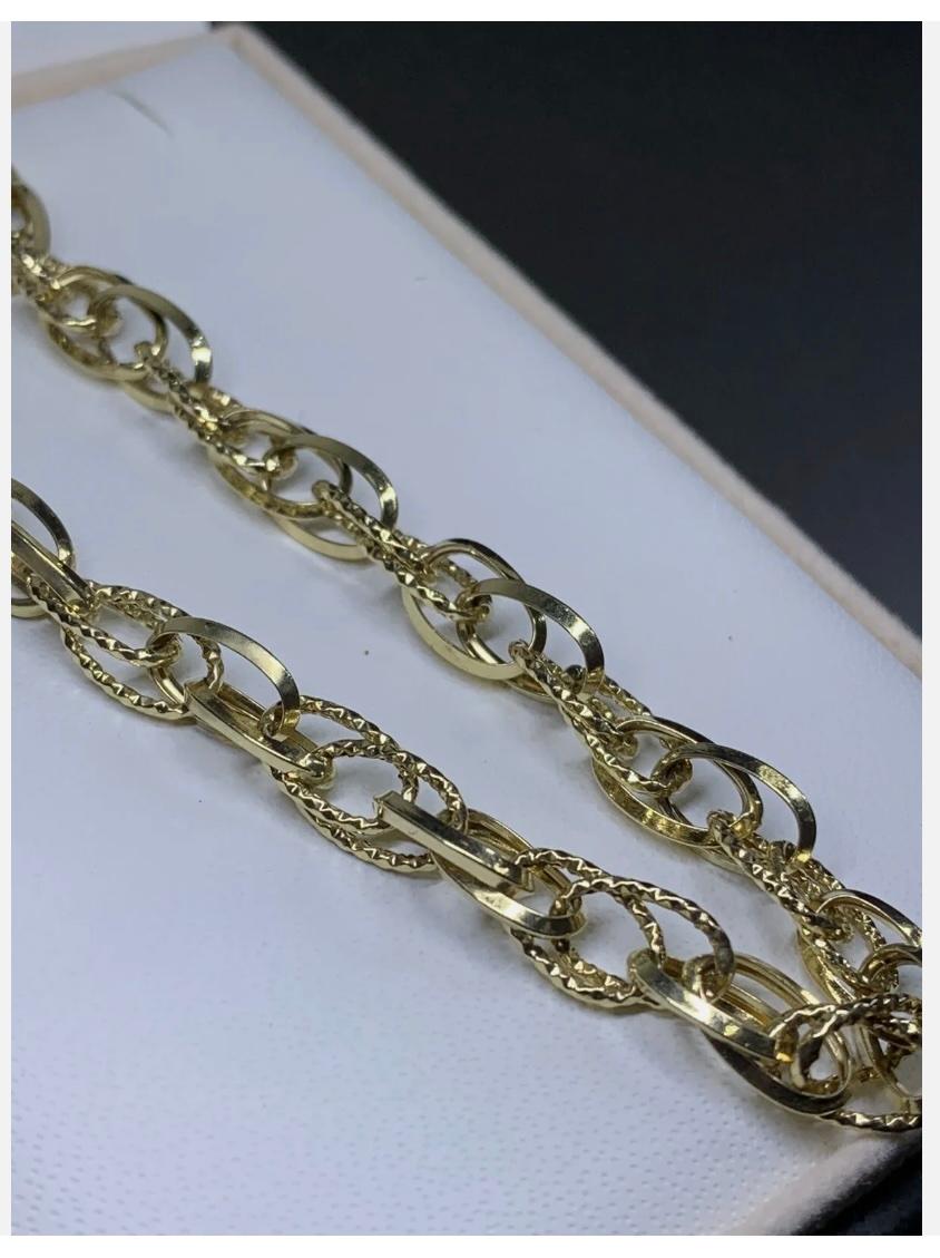 14ct Yellow Gold Curb Cuban Bracelet Solid Italy 4.0g 8 Inches en vente 2