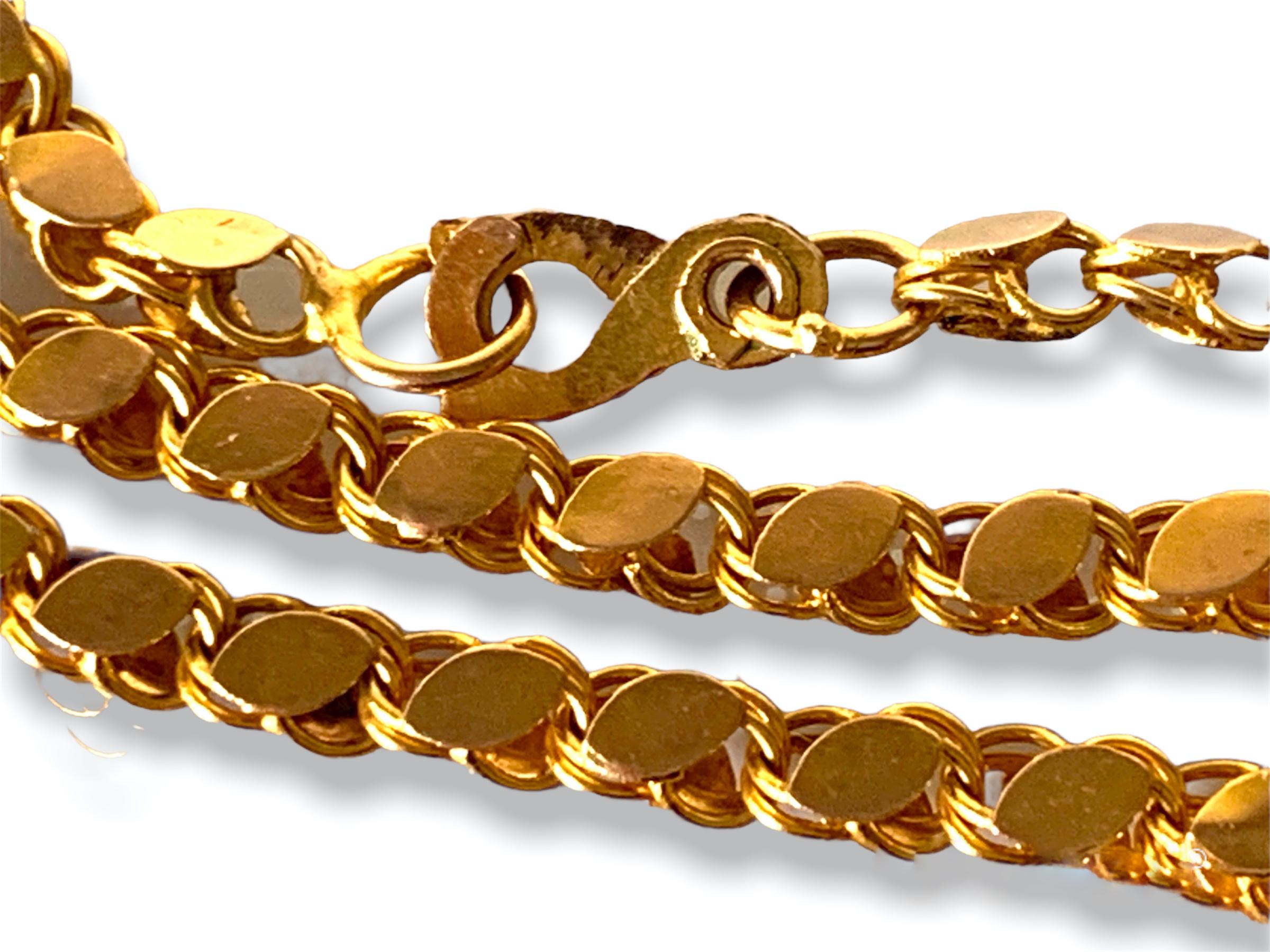 14ct Gold 1930s Leaf Design Middle Eastern Necklace In Good Condition In London, GB