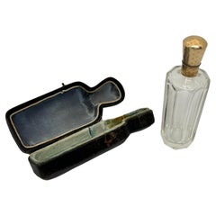 Antique 14ct Gold and Glass Scent Bottle, Dutch, Mid-Nineteenth Century