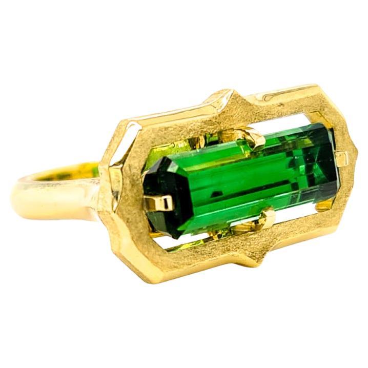 14ct Gold and Green Tourmaline Ring "Éire" For Sale