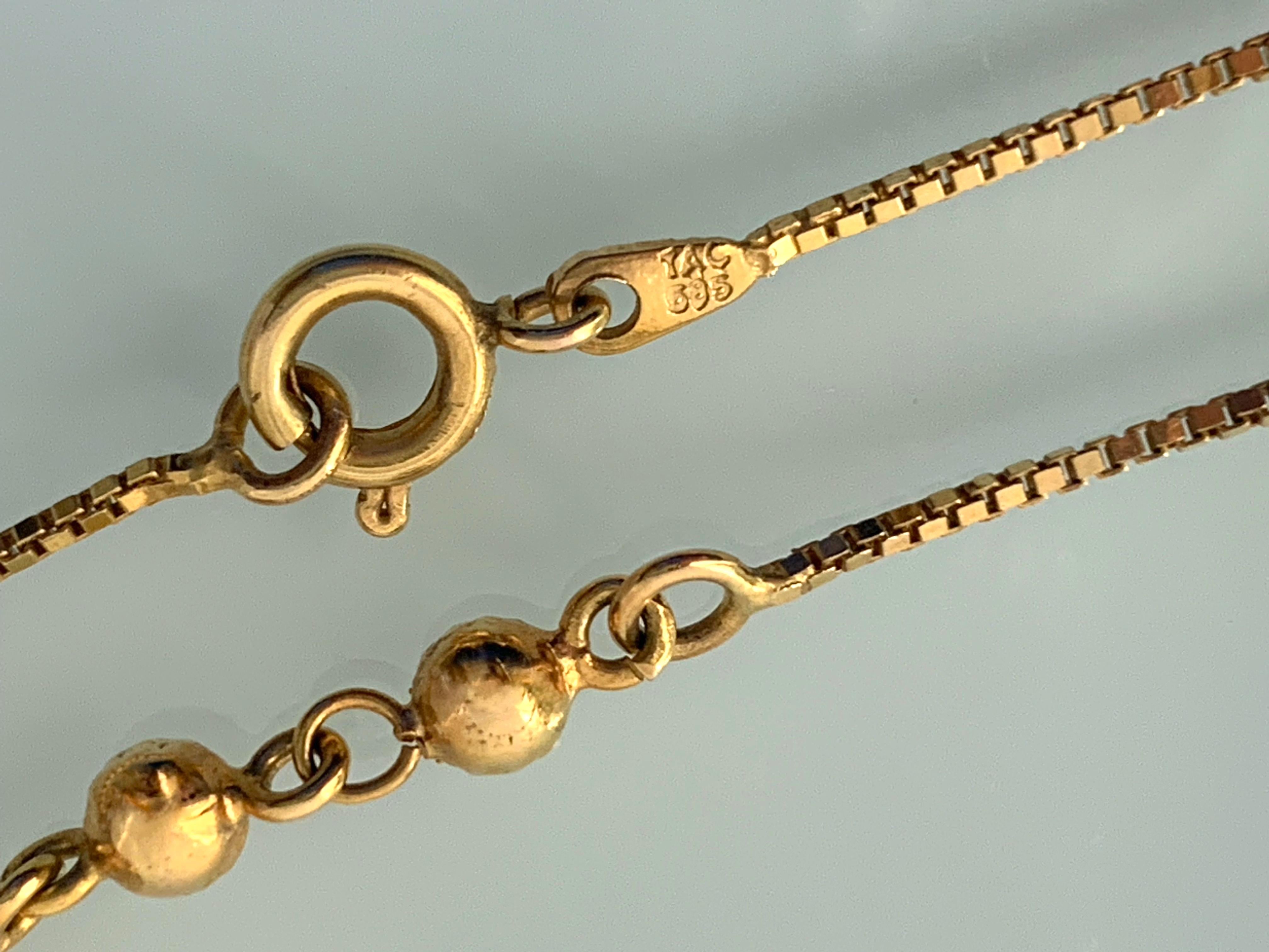 Art Nouveau 14ct Gold Antique Necklace For Sale