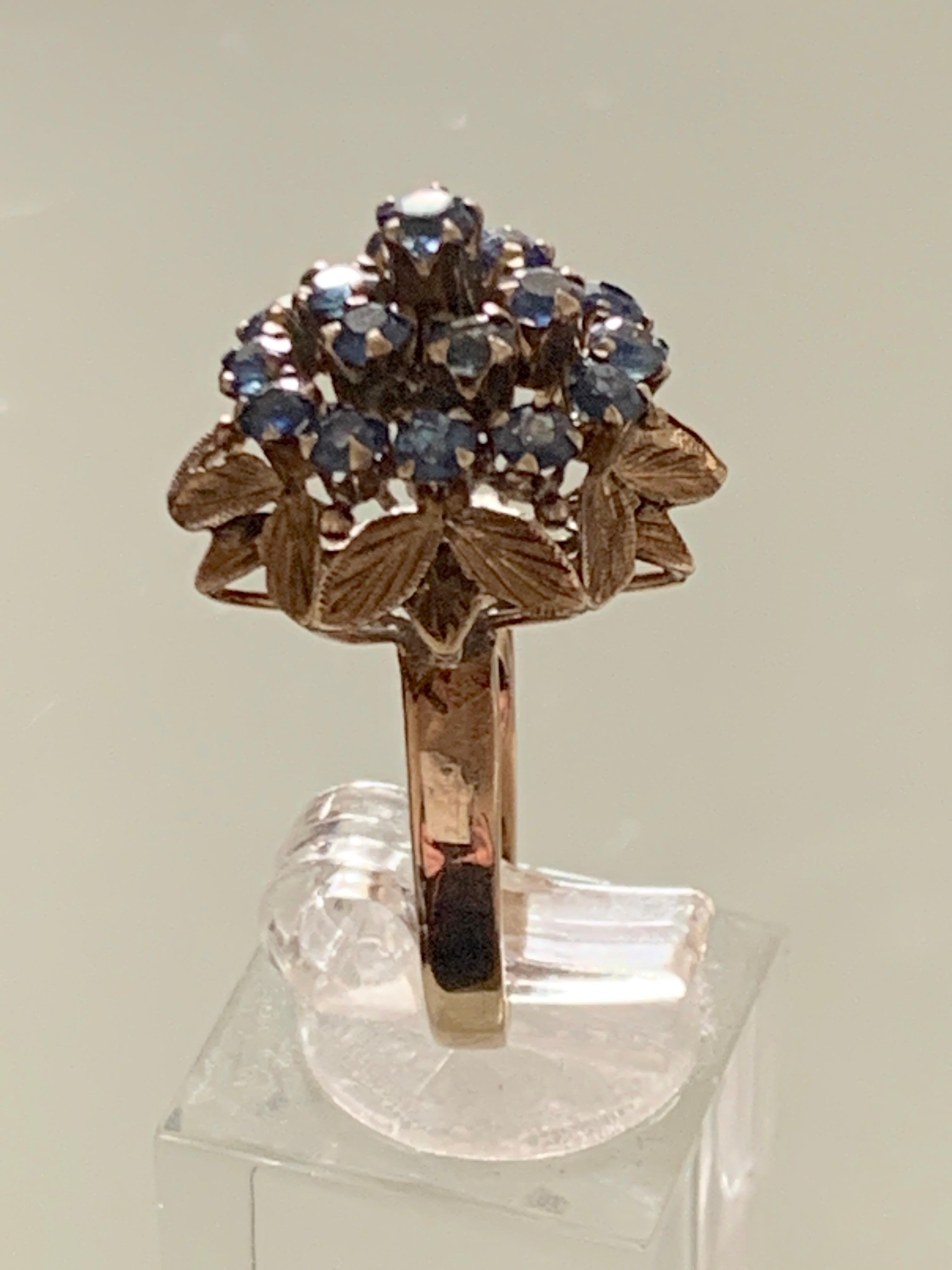 14ct Gold Blue Gemstone Ring For Sale 1
