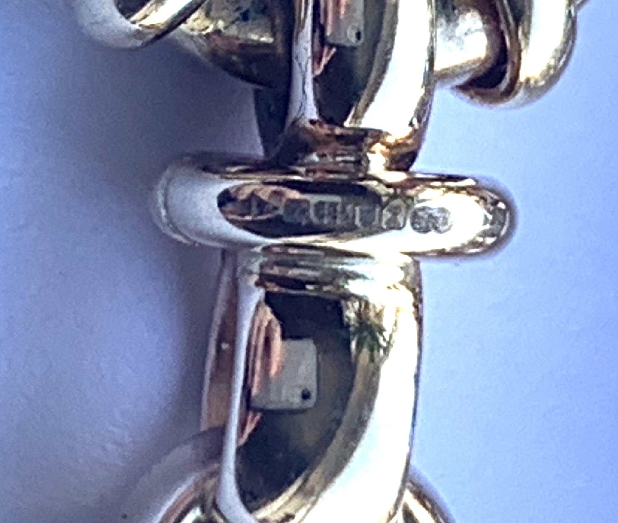 14ct Gold Bracelet with Two Pave Diamond Links For Sale 5