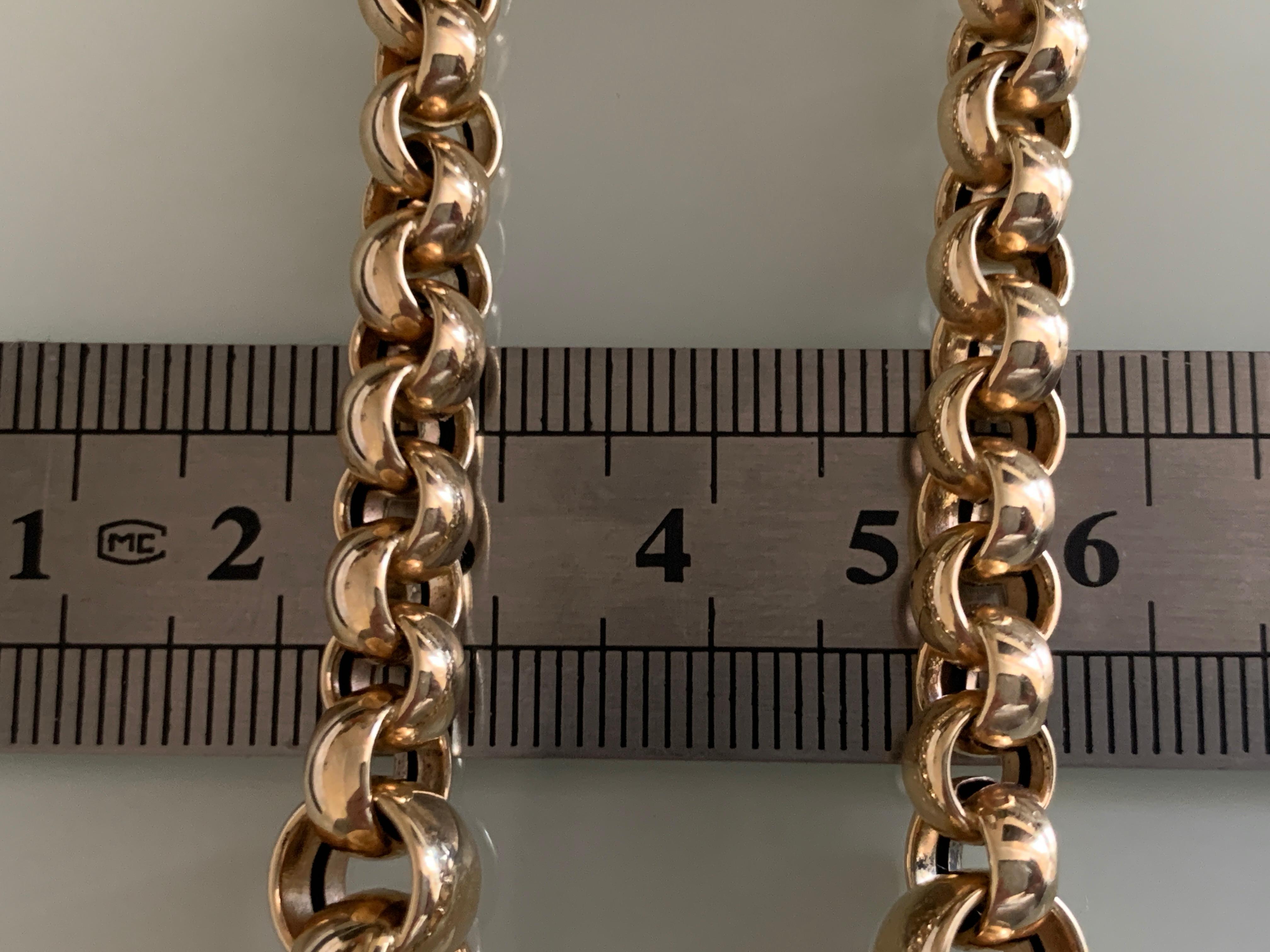 14ct Gold Bracelet with Two Pave Diamond Links For Sale 8