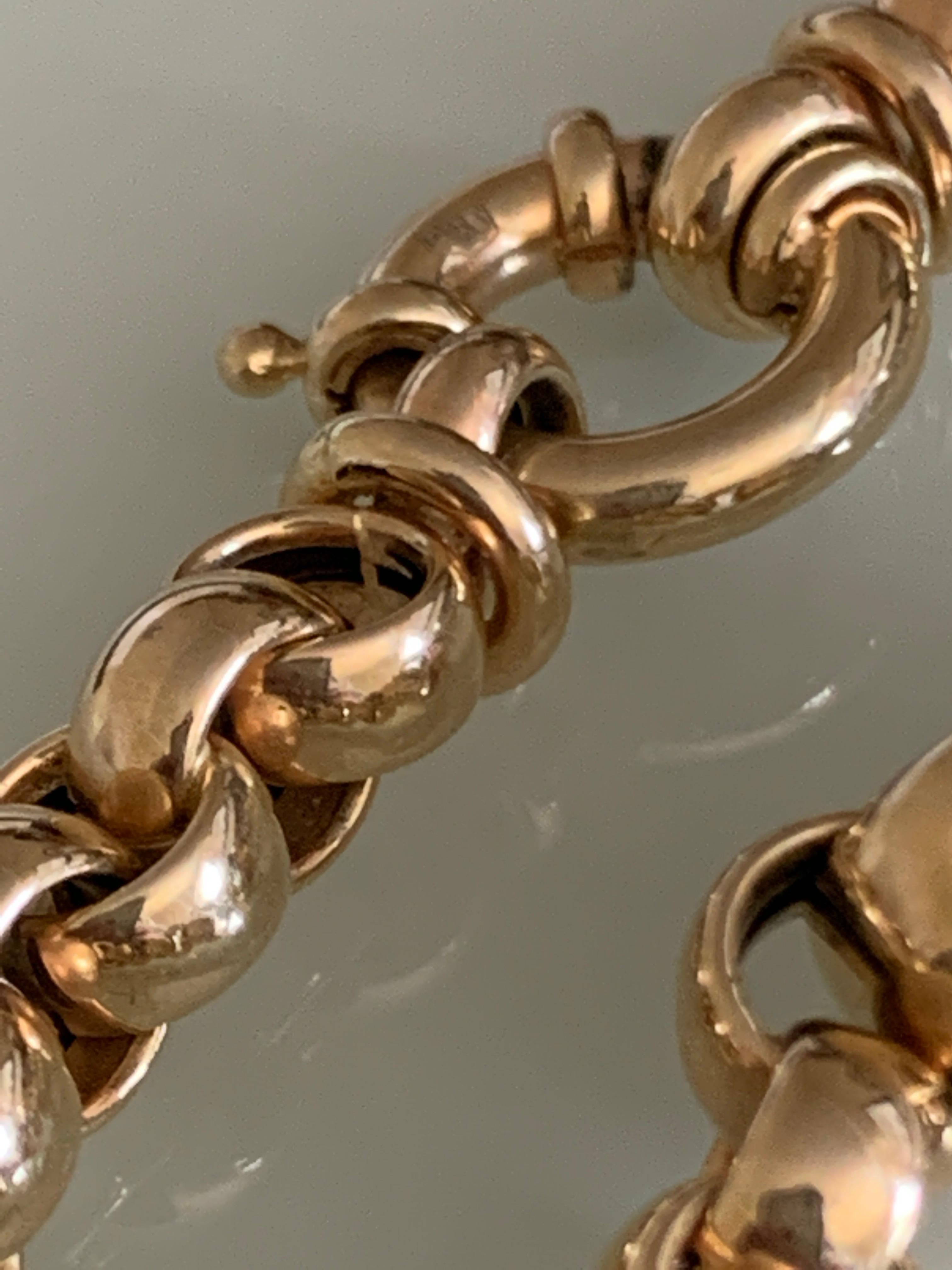 14ct Gold Bracelet with Two Pave Diamond Links For Sale 3