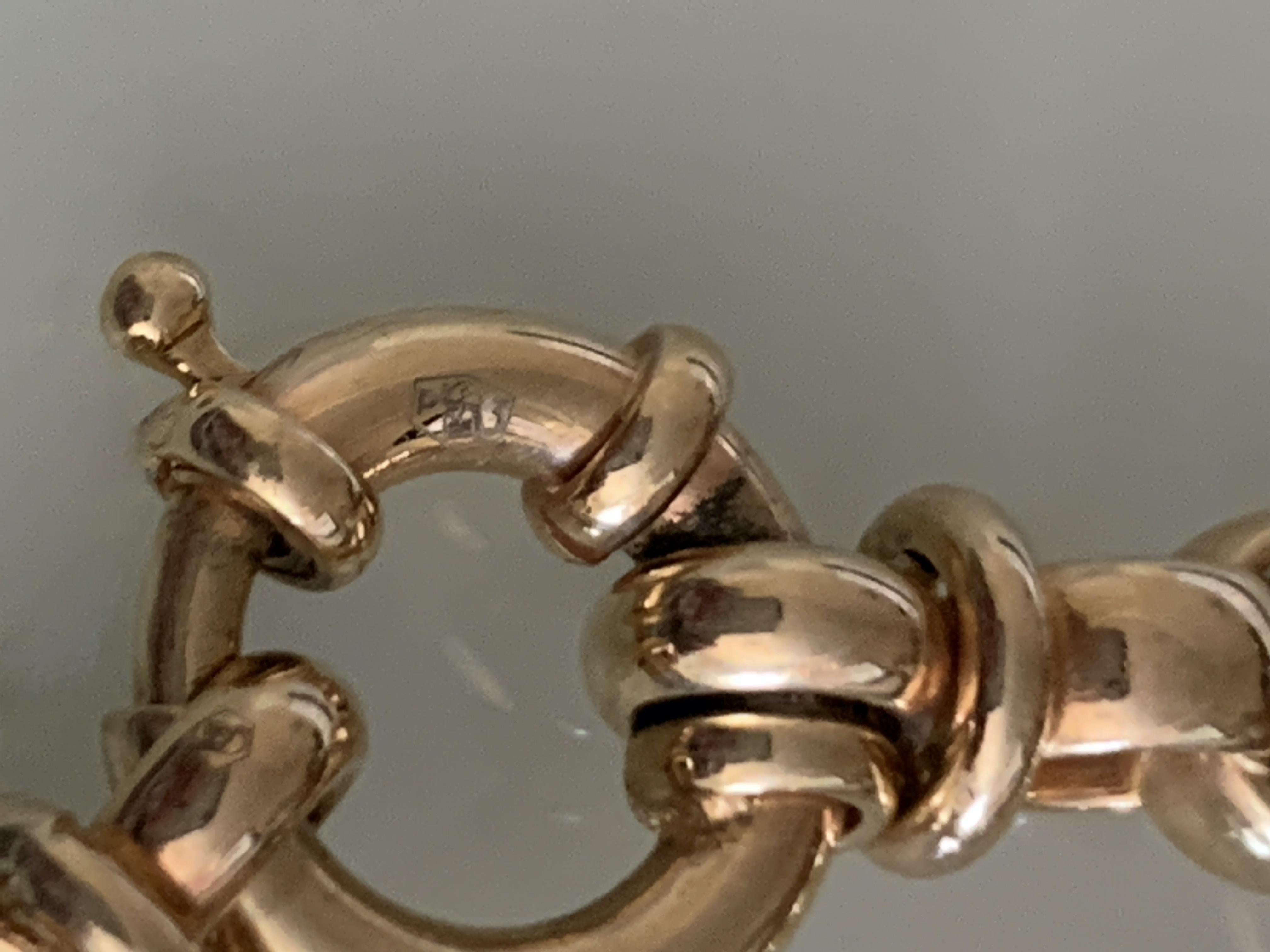14ct Gold Bracelet with Two Pave Diamond Links For Sale 4