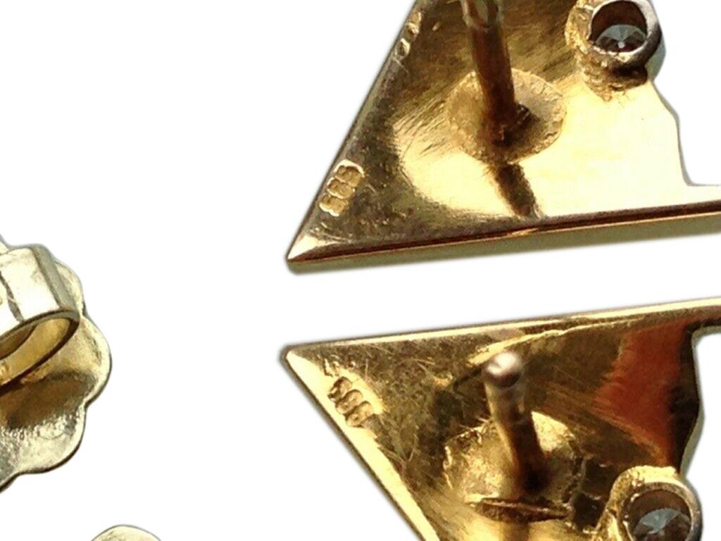 Pendientes de diamantes de oro de 14 ct Contemporáneo en venta