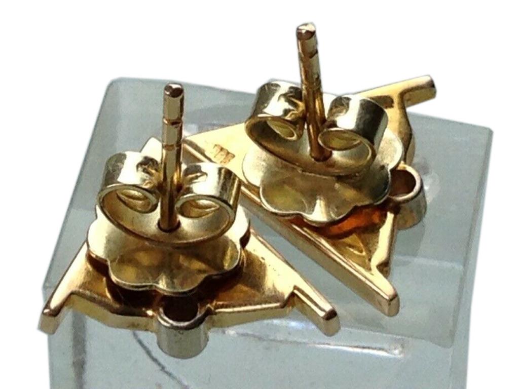 Pendientes de diamantes de oro de 14 ct Corte redondo en venta