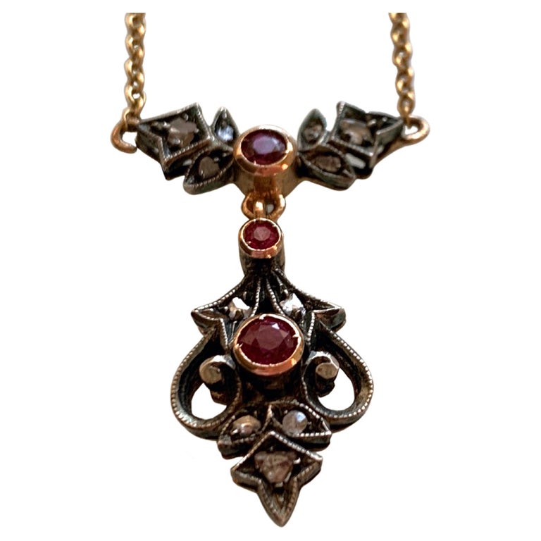 14ct Gold Antique Necklace For Sale at 1stDibs