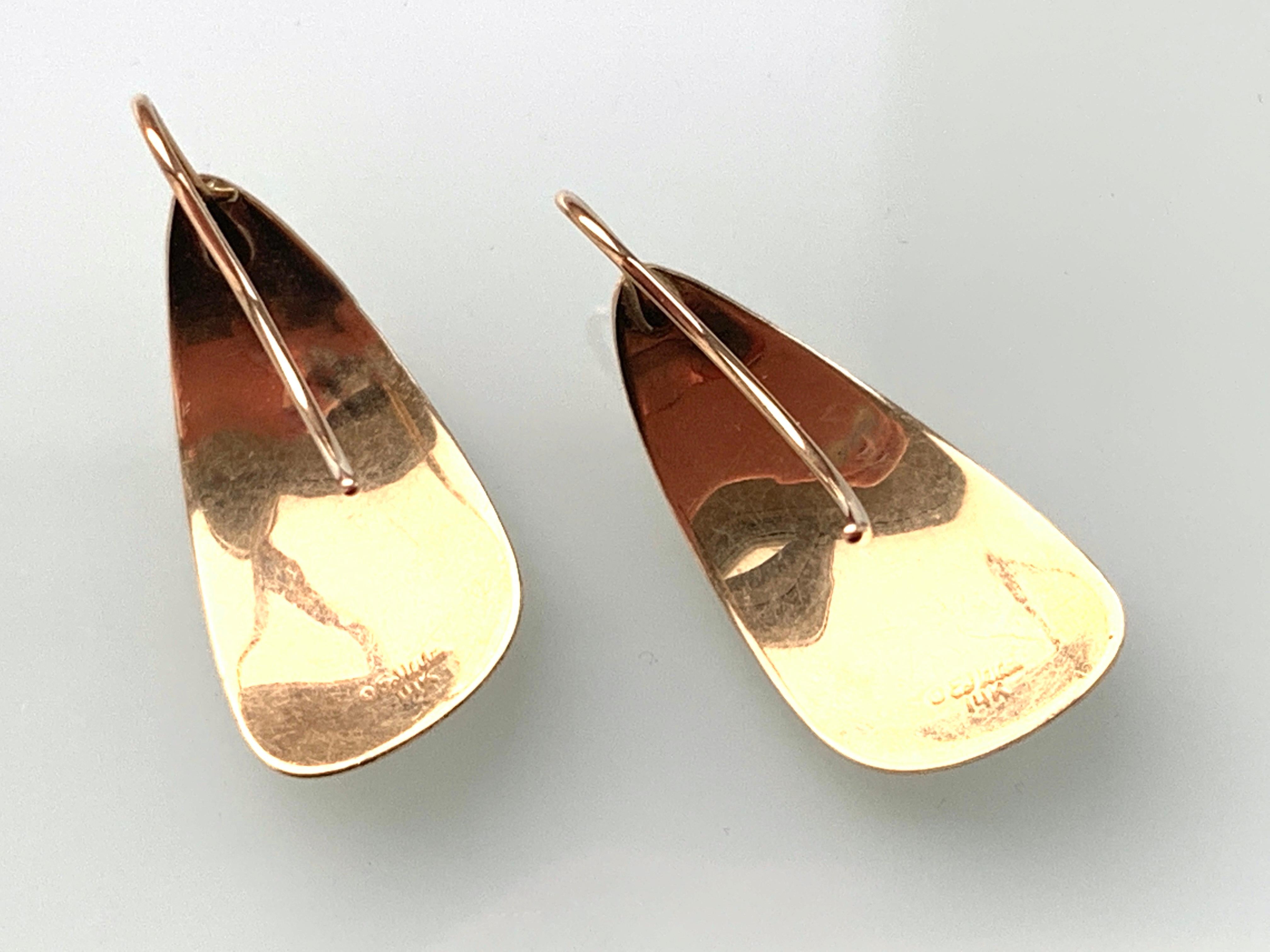 Contemporary 14ct Gold Ed Levin Earrings