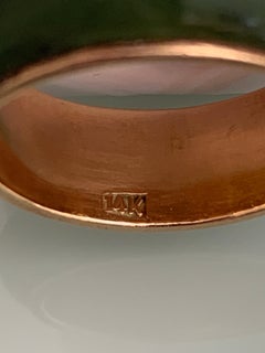 14ct Gold Lined Jade Stone Band Ring