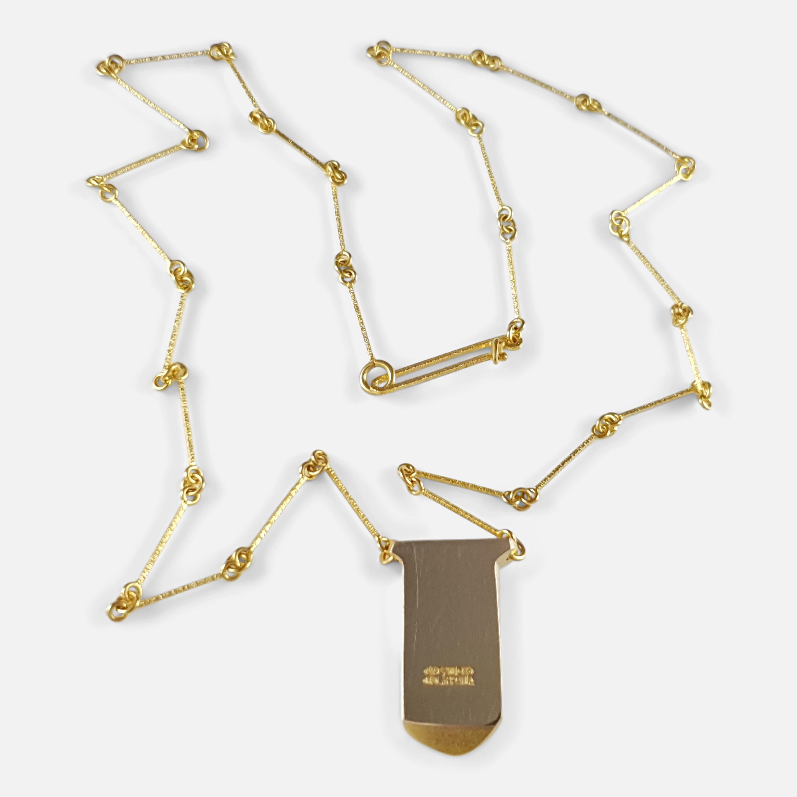 Halskette mit 14 Karat Gold-Anhänger, Lapponia im Zustand „Gut“ im Angebot in Glasgow, GB