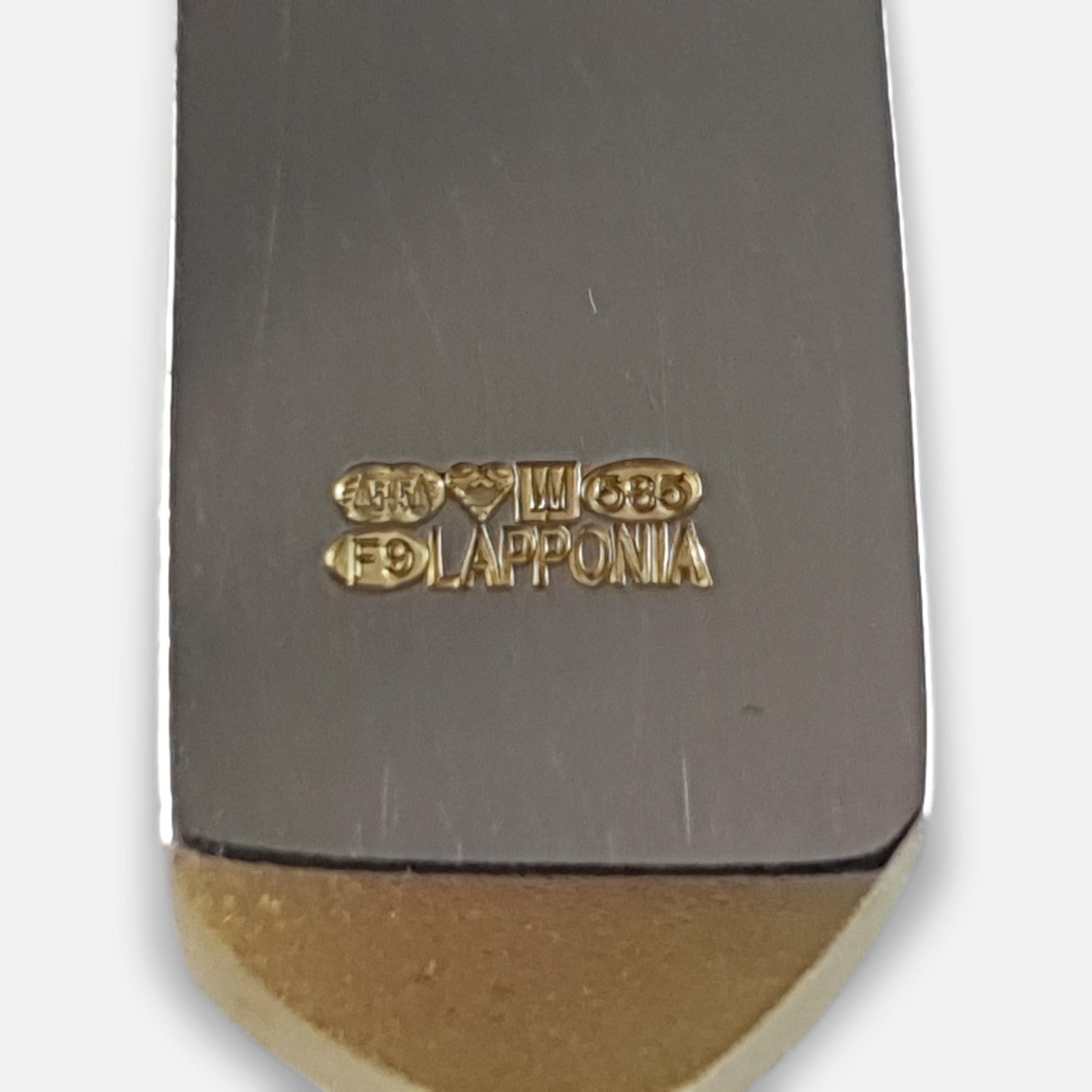 14ct Gold Pendant Necklace, Lapponia For Sale 1