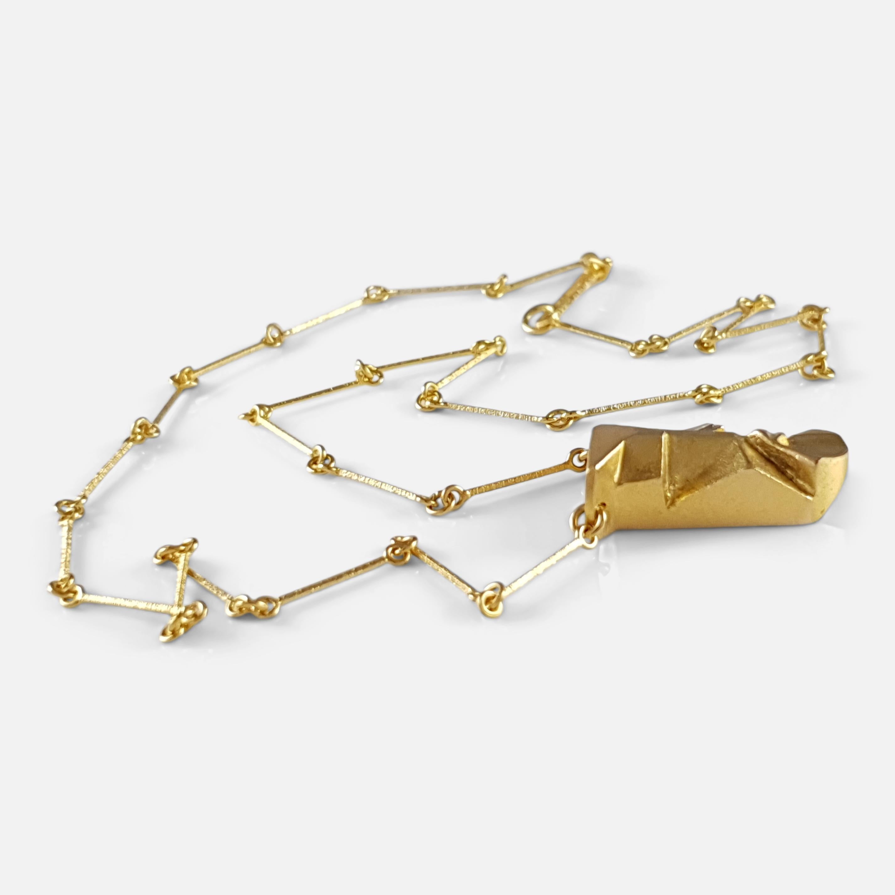 Halskette mit 14 Karat Gold-Anhänger, Lapponia im Angebot 1