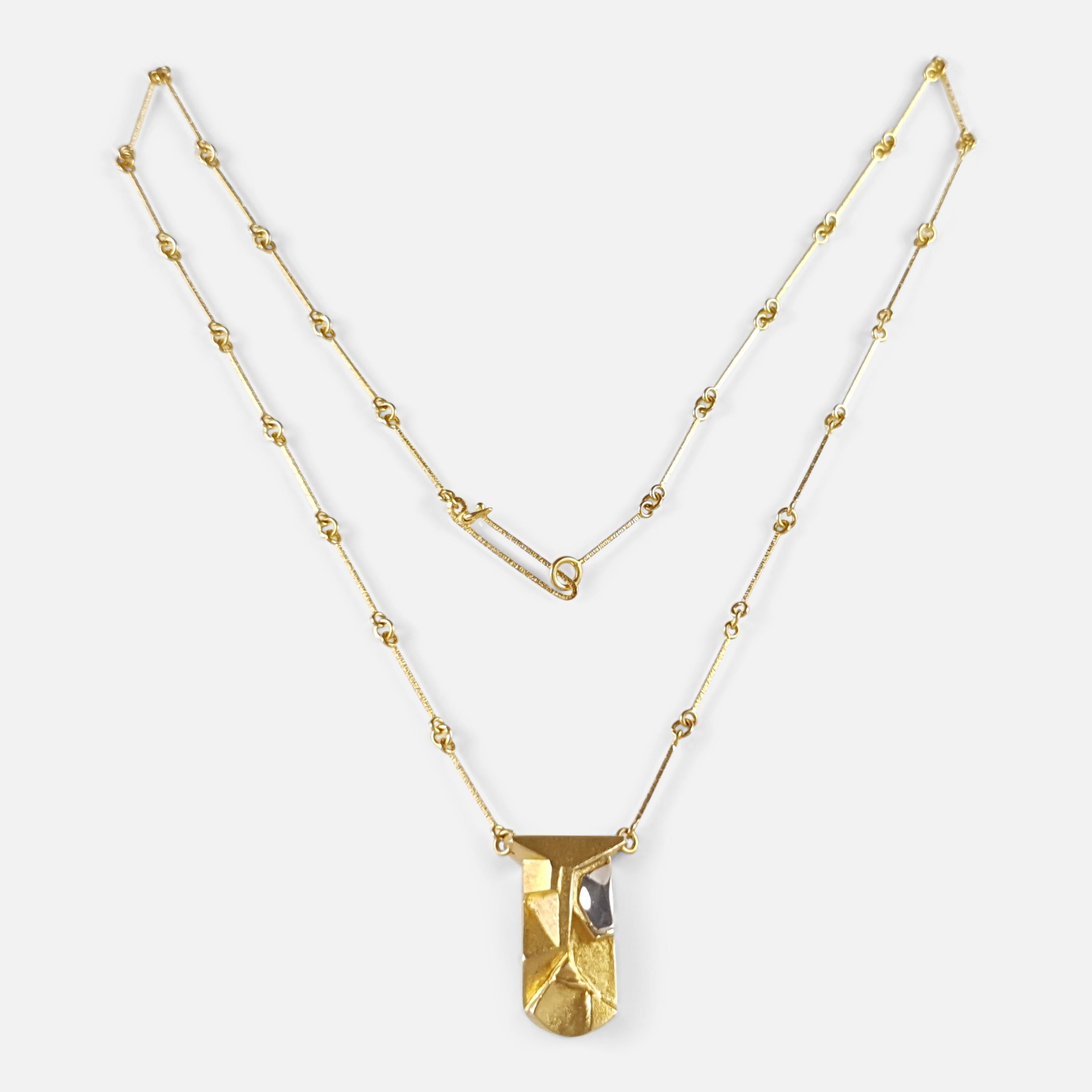 14ct Gold Pendant Necklace, Lapponia For Sale 2
