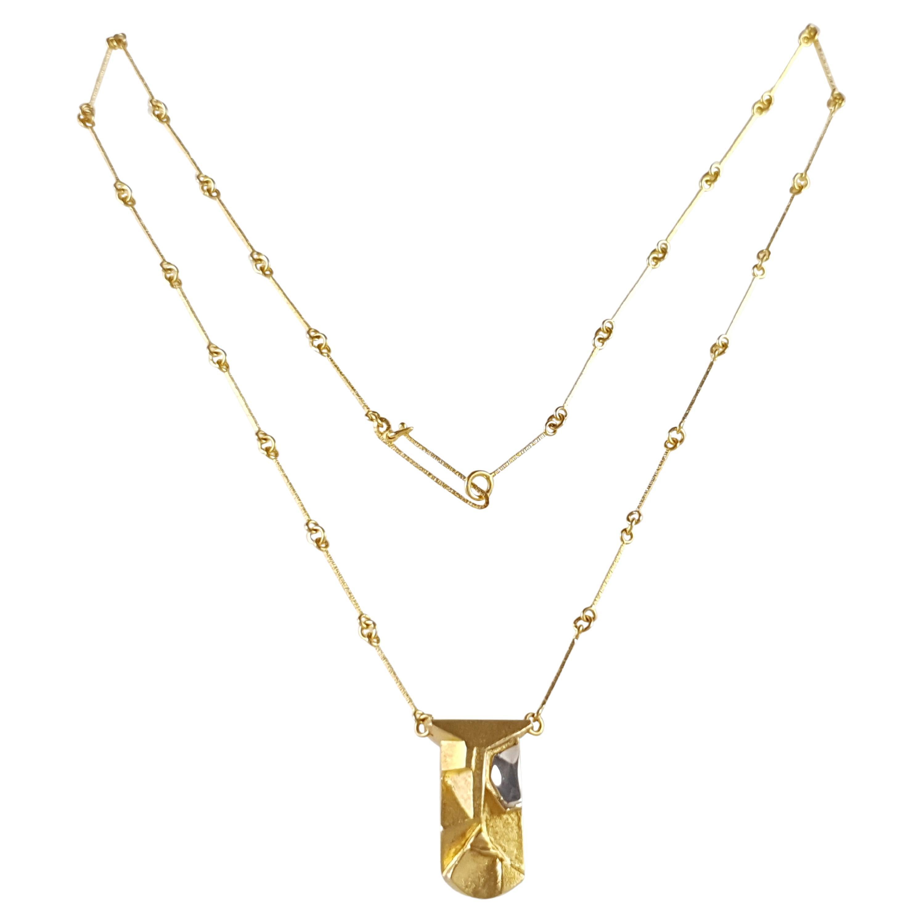 14ct Gold Pendant Necklace, Lapponia For Sale
