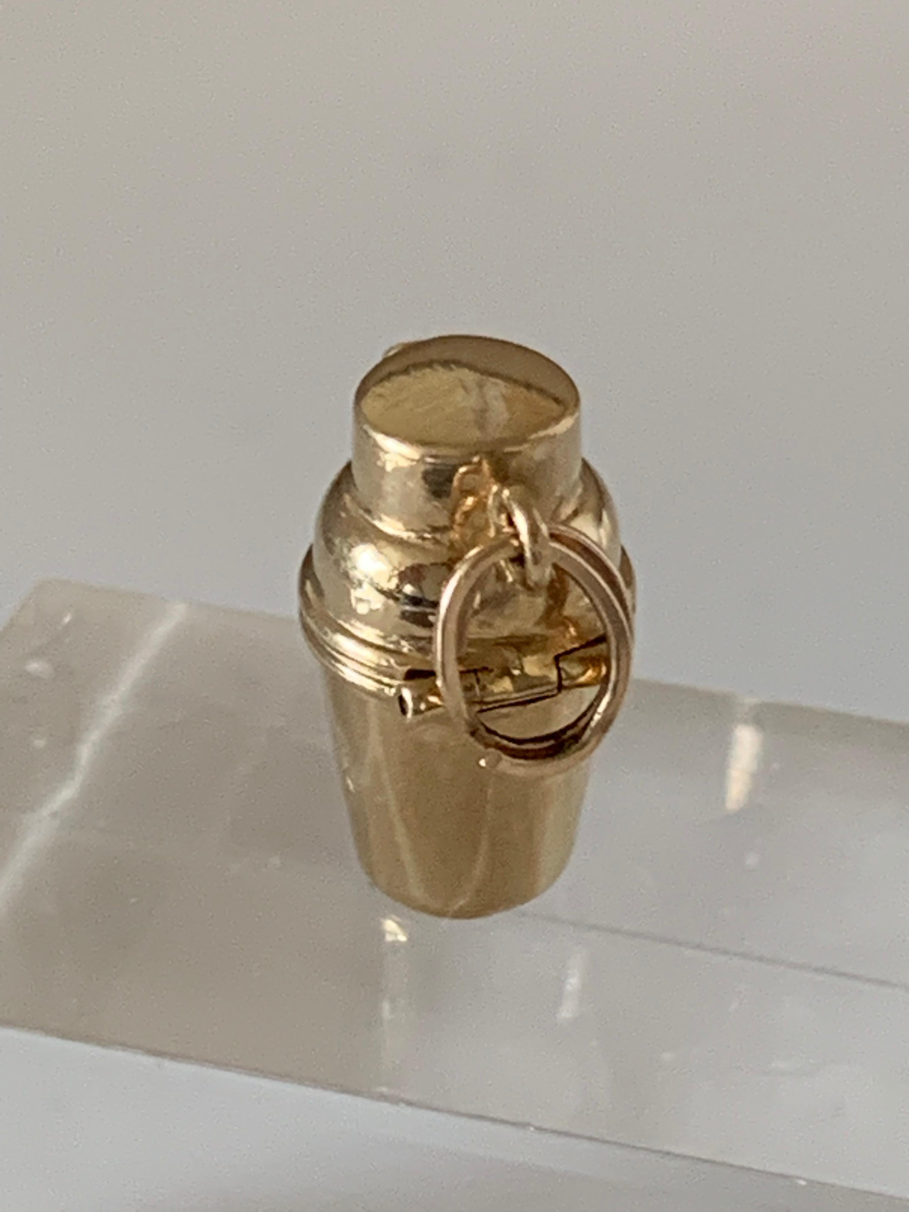 14ct Gold Pop Up Devil Cocktail Shaker Vintage Charm 1