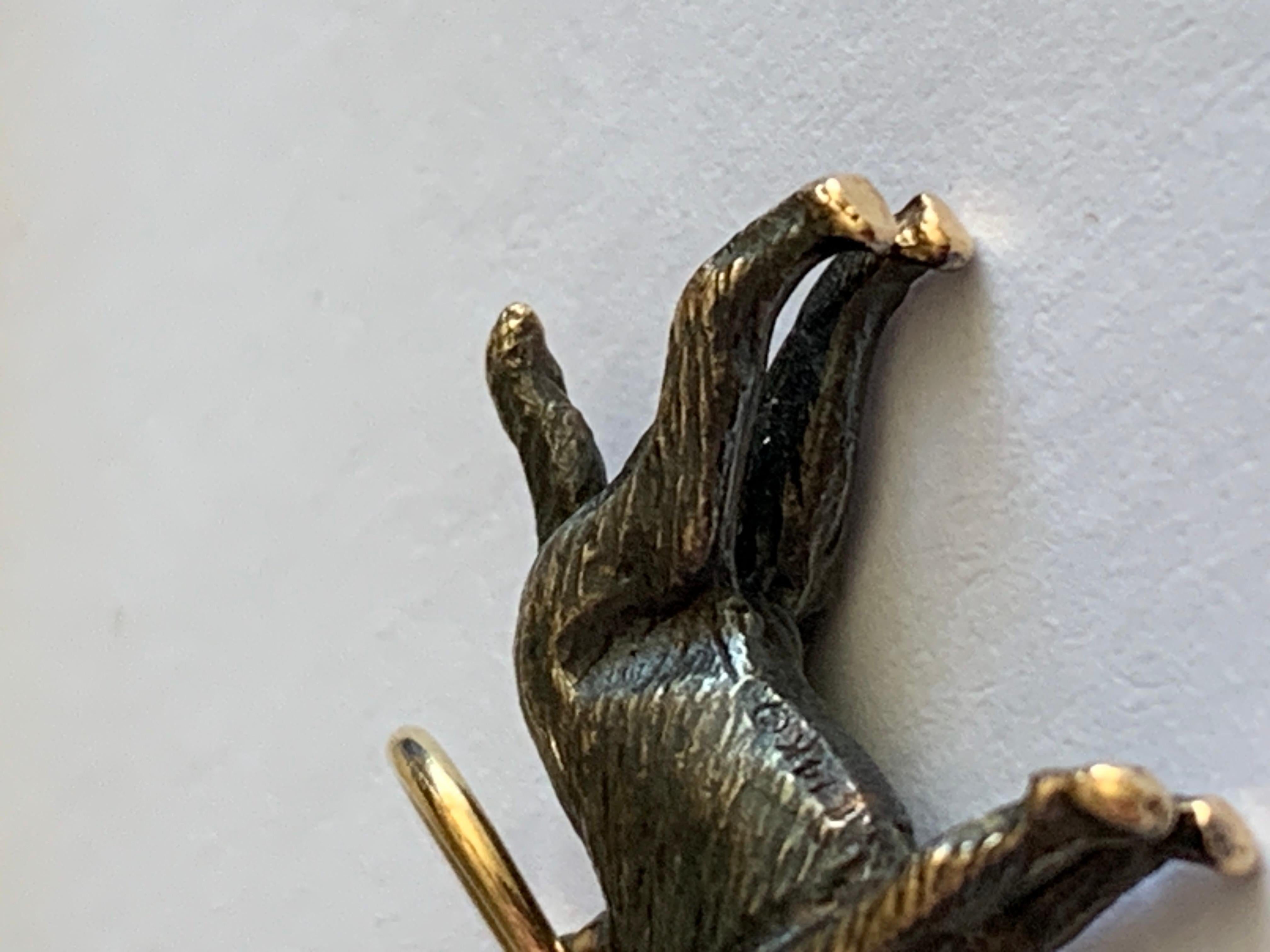 14ct Gold Retriever dog Pendant For Sale 5