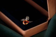 14ct Grey Gold Toi Et Moi Sapphire Ring