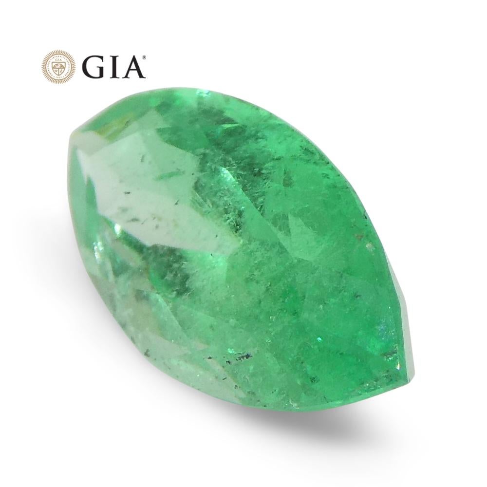 1.4ct Marquise Green Emerald GIA Certified Colombia For Sale 6