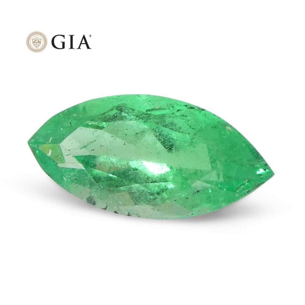 1.4ct Marquise Green Emerald GIA Certified Colombia For Sale 7