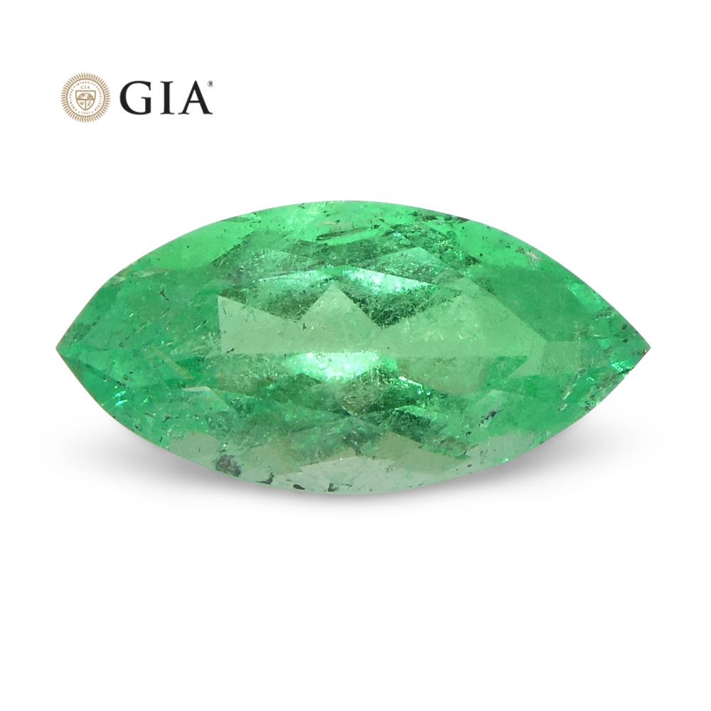 1.4ct Marquise Green Emerald GIA Certified Colombia For Sale 8