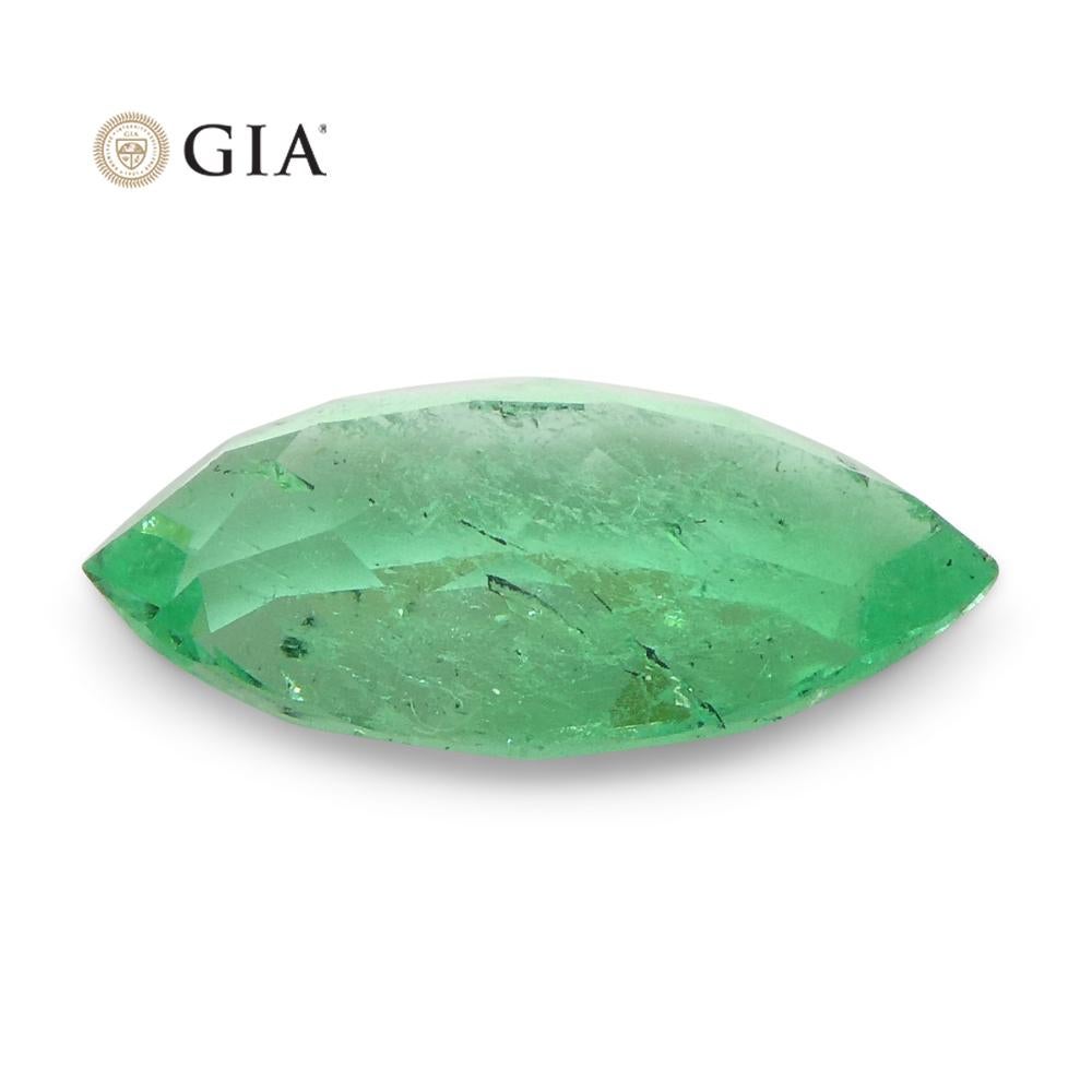 1.4ct Marquise Green Emerald GIA Certified Colombia For Sale 9