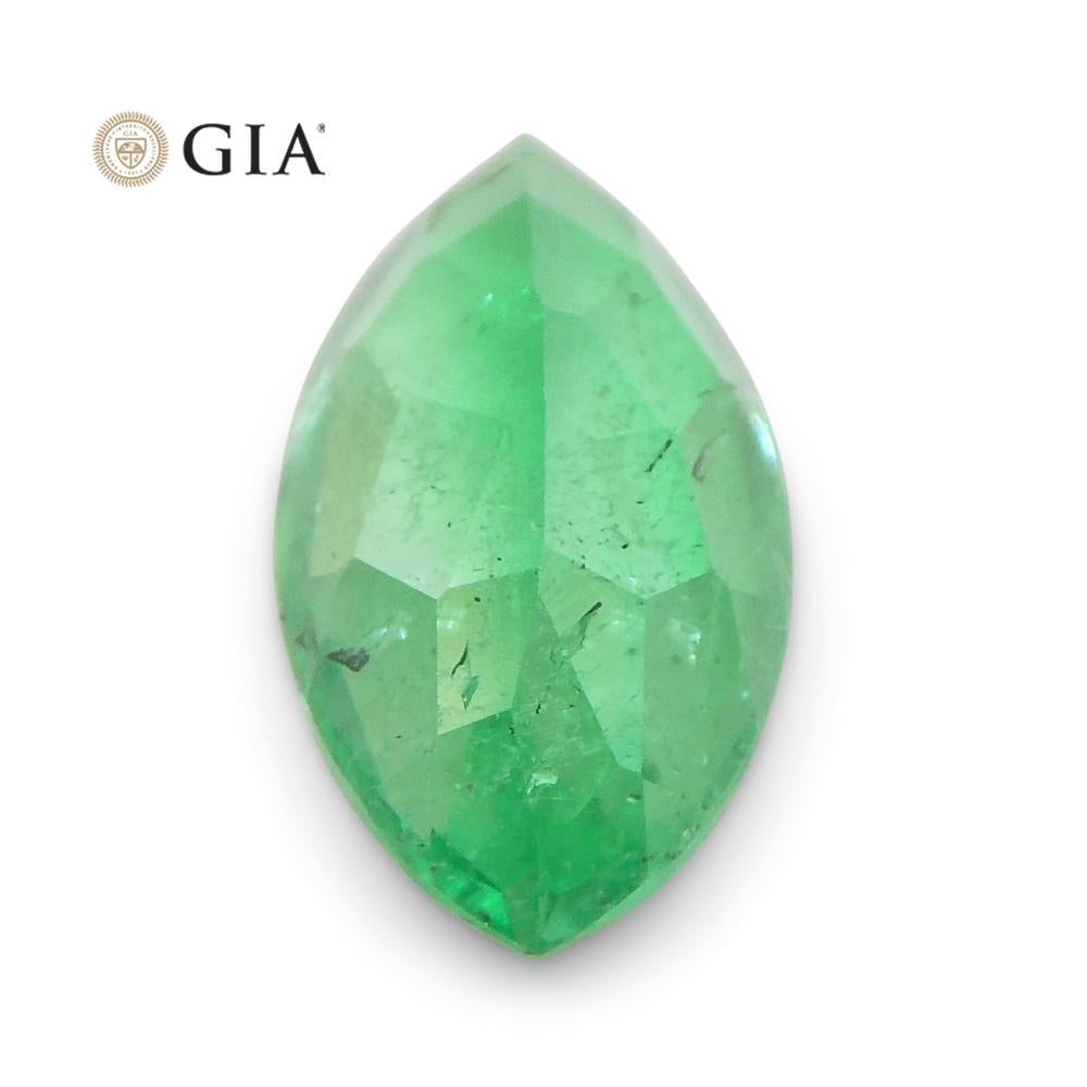1.4ct Marquise Green Emerald GIA Certified Colombia For Sale 1