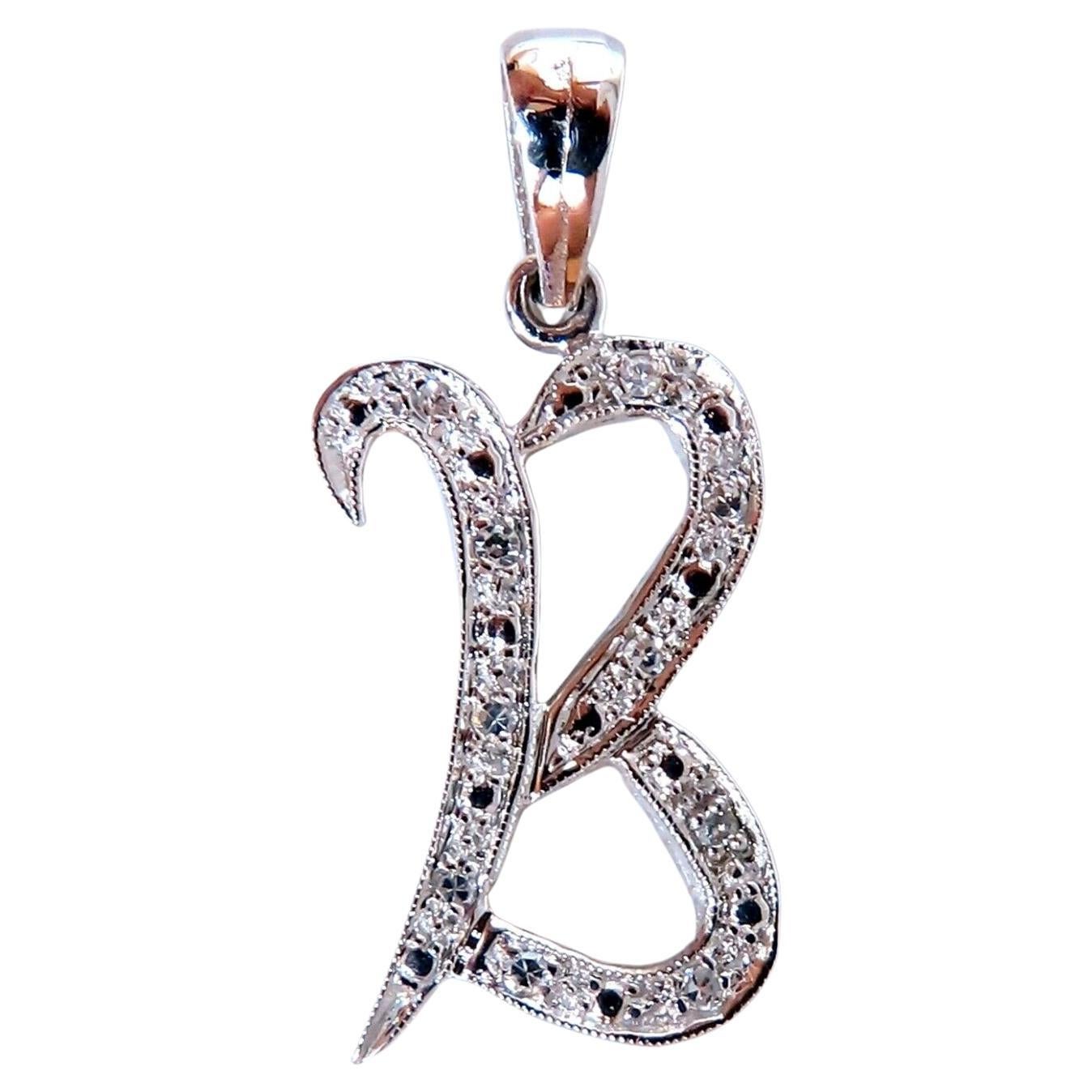.14ct Collar con Inicial "B" de Diamantes Naturales 14kt
