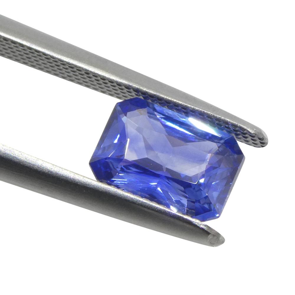 Brilliant Cut 1.4ct Octagonal/Emerald Cut Blue Sapphire from Sri Lanka For Sale