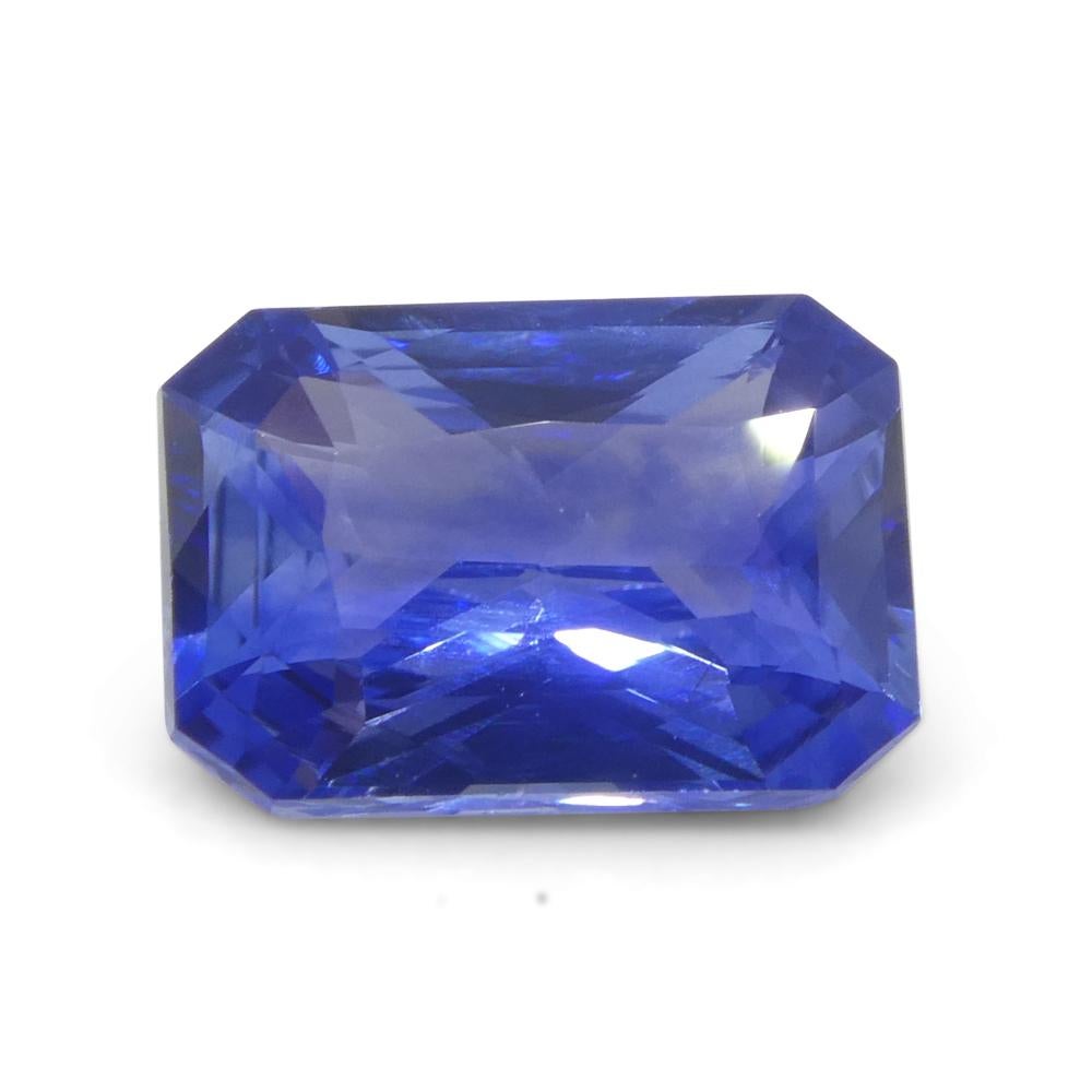 1.4ct Octagonal/Emerald Cut Blue Sapphire from Sri Lanka In New Condition For Sale In Toronto, Ontario