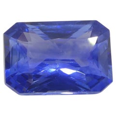 Saphir bleu octogonal/émeraude de 1.4 carat du Sri Lanka