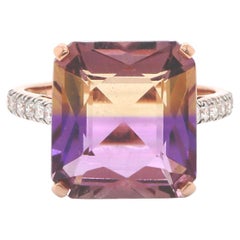 14CT Rose Gold Ametrine And Diamond Dress Ring