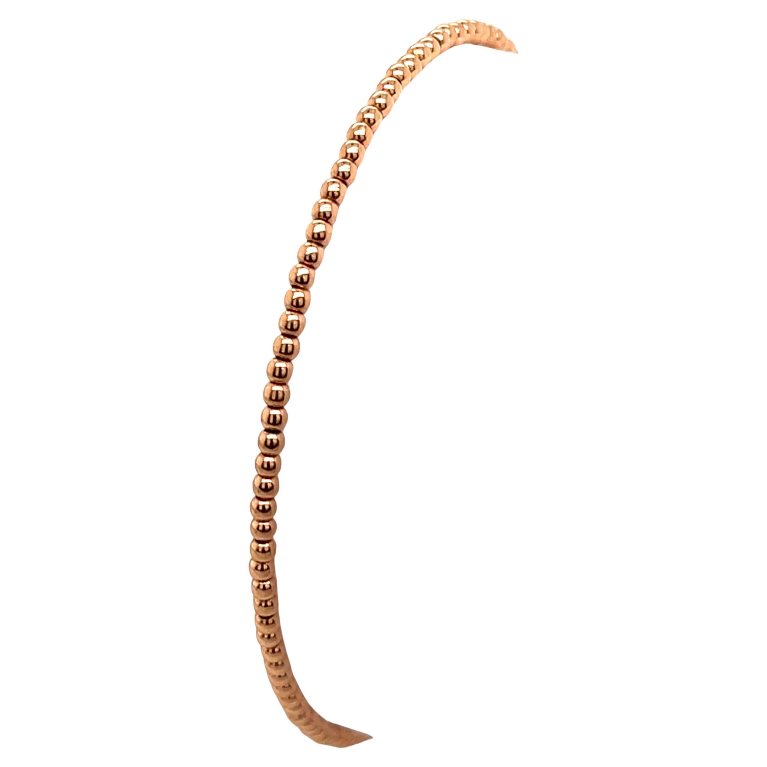 14ct Rose Gold Bead Bracelet, 2.93g For Sale