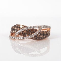 14ct Rose Gold Cognac & Diamond Ring & Earrings Set