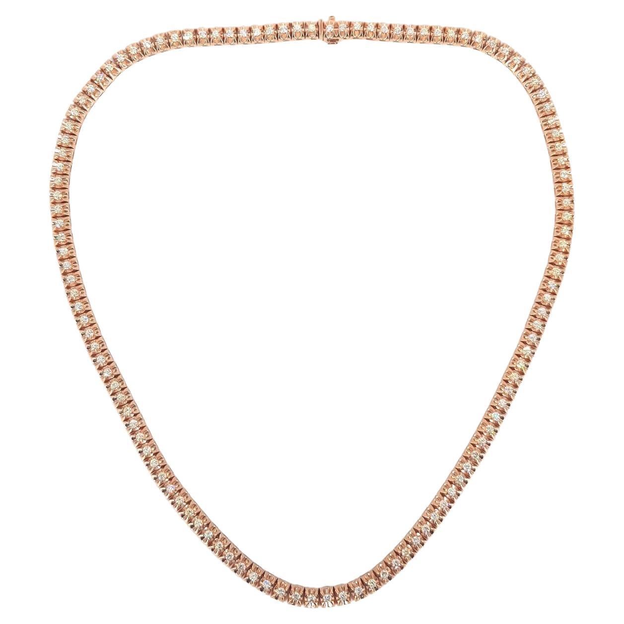 Kensington Diamonds Necklace or Rose Gold For Sale at 1stDibs