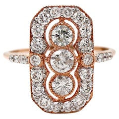 14CT Rose Gold Diamond Trilogy Dress Ring
