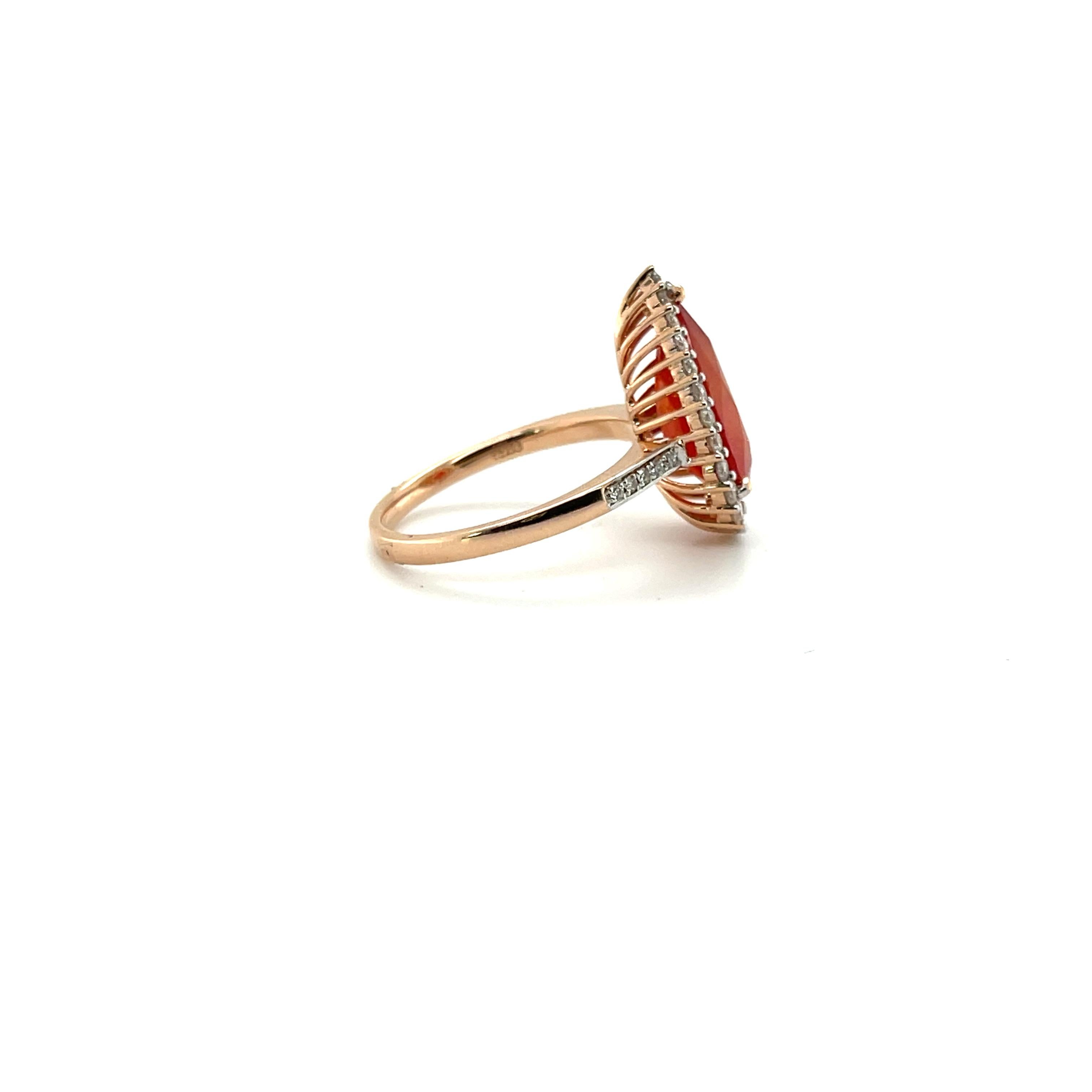 Pear Ruby and Diamonds , gorgeously crafted in fourteen karat rose gold, complimented by a stunning polished finish design.

Purpose of appraisal: Retail replacement value for insurance purposes
Item: One stamped 14CT rose gold Ruby and diamond