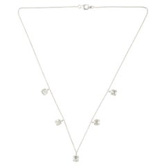 1.4ct. SI Clarity HI Color Baguette Diamond Charm Necklace 14 Karat White Gold