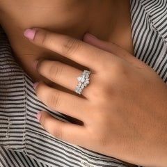 Spectrum 18k White Gold Pear and Marquise-Cut Diamond Statement Ring