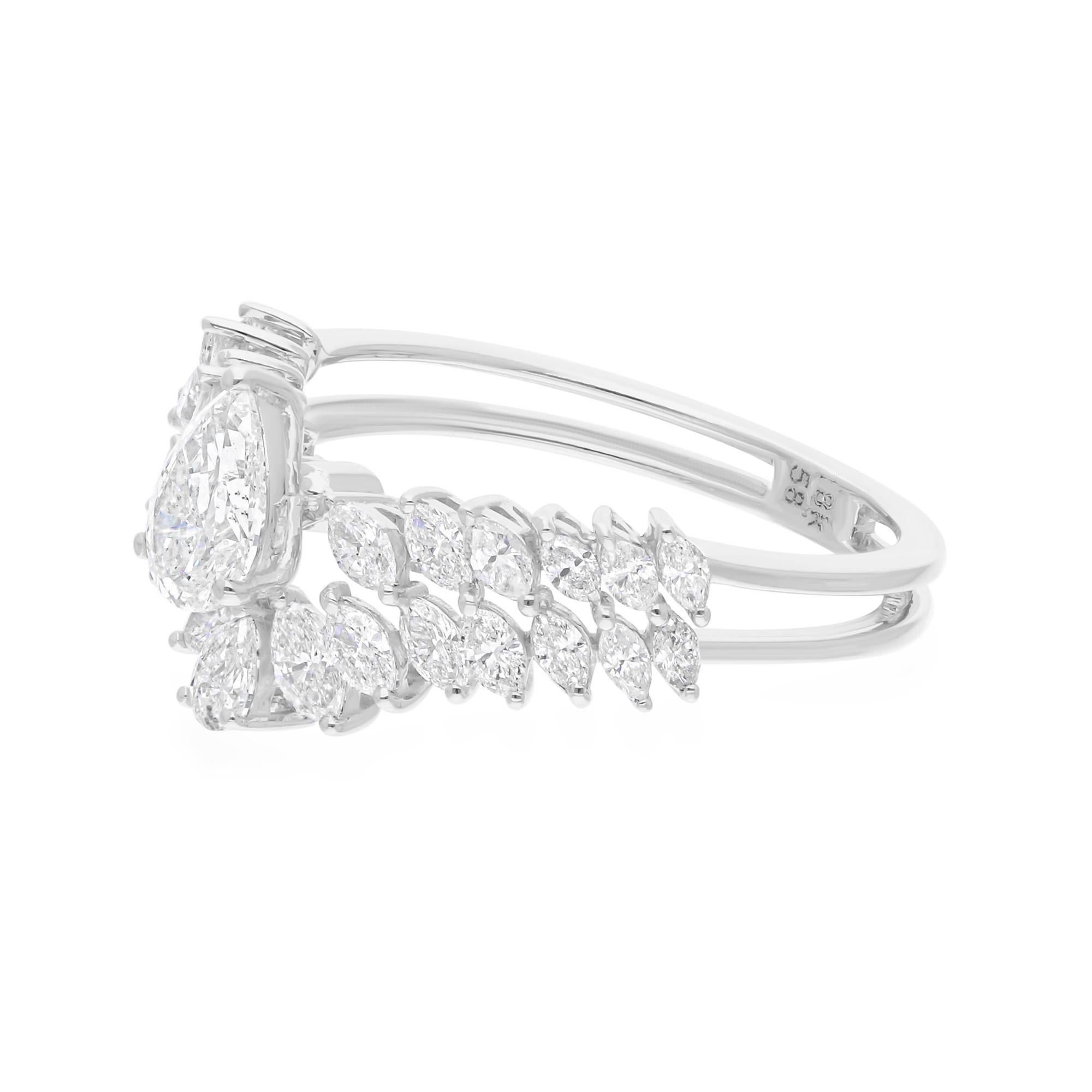 in vendita:  Anello nuziale con diamante da 1,4 carati SI Clarity HI Color Oro bianco 18 carati Tutte le tariffe pagate 4