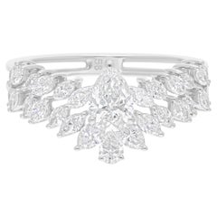 1.4Ct SI Reinheit HI Farbe Diamant Ehering 18k Weißgold Alle Zölle gezahlt