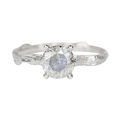 Bague de fiançailles en or blanc 14 carats avec diamant solitaire « Salt and Pepper » de 1,4 carat AD2196-1