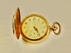 14ct Swiss Gold Hunter Watch, Whip & Horseshoe, Diamonds and Rubies, c1890