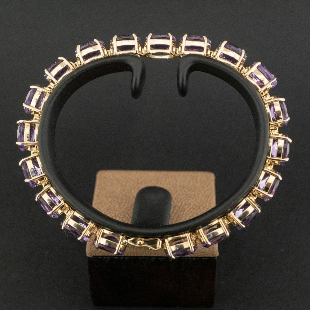 14ct White Gold Amethyst and Diamond Ring Size Q 5.0g In Good Condition For Sale In Southampton, GB