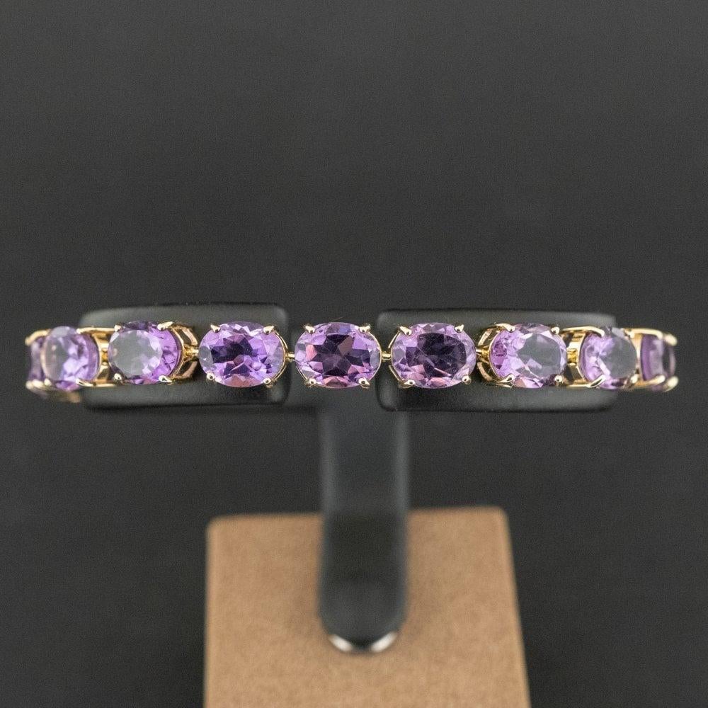 Women's or Men's 14ct White Gold Amethyst and Diamond Ring Size Q 5.0g For Sale
